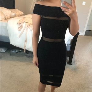 Off shoulder little black dress